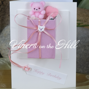 Gift Box Teddy Hand Made Card