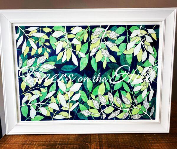 Original Painting - Negative Leaves A3