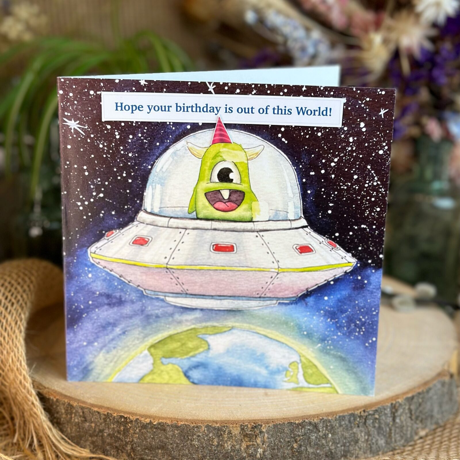 Birthday Alien card