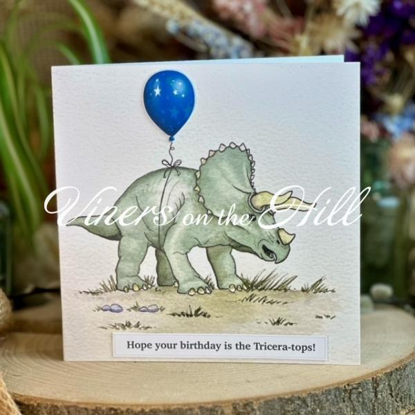 Tricera-tops Birthday Card
